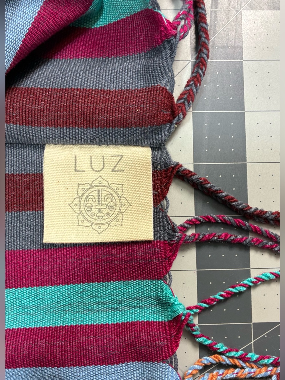 Mexican Striped Handwoven Tote Bag - Picture 3 of 4